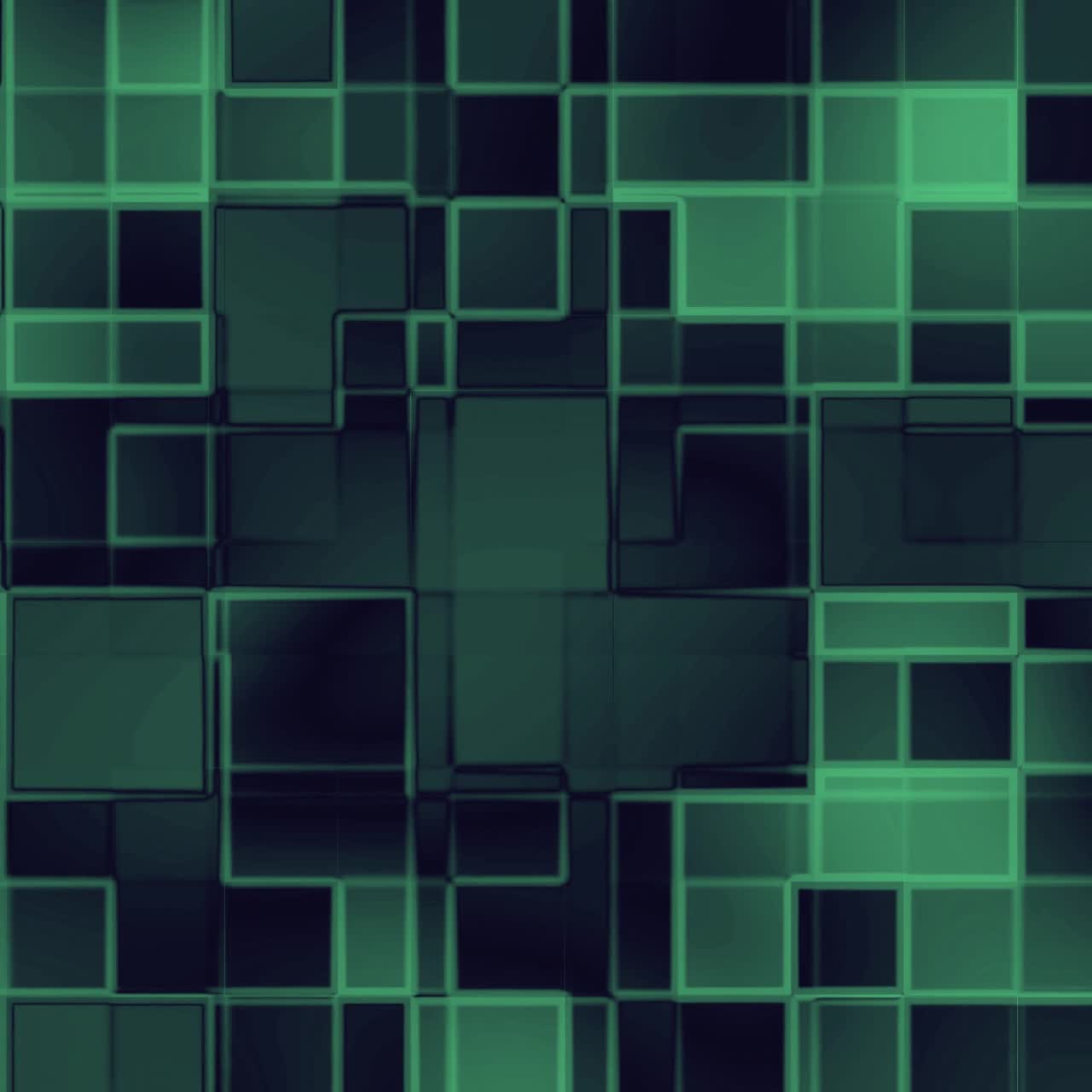 Abstract Green Geometric Grid Pattern Moving Seamlessly