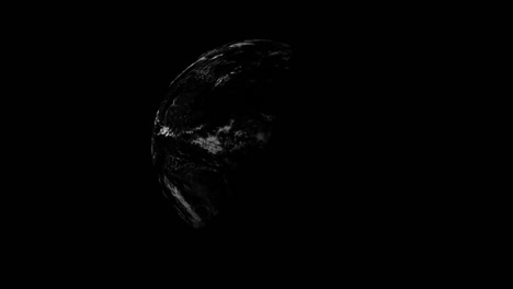 вращающийся земной глобус с теней на черном фоне в 4k видео.