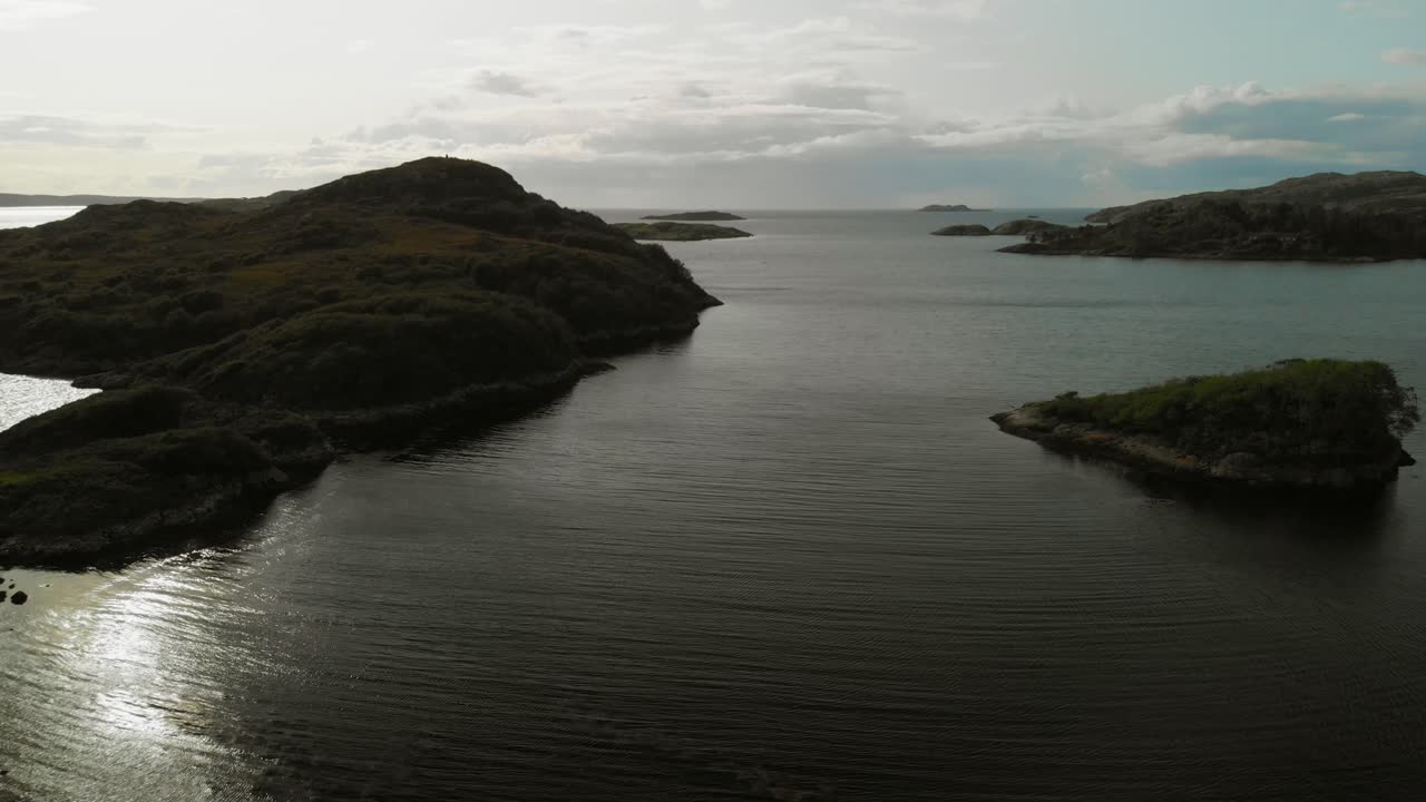 Aerial shot of a scenic area at the coastline of Scotland.