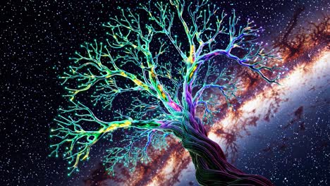 glowing cosmic tree