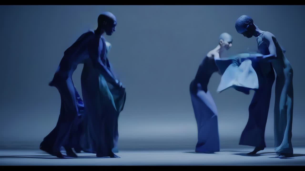 Blue Contemporary Dance Performance