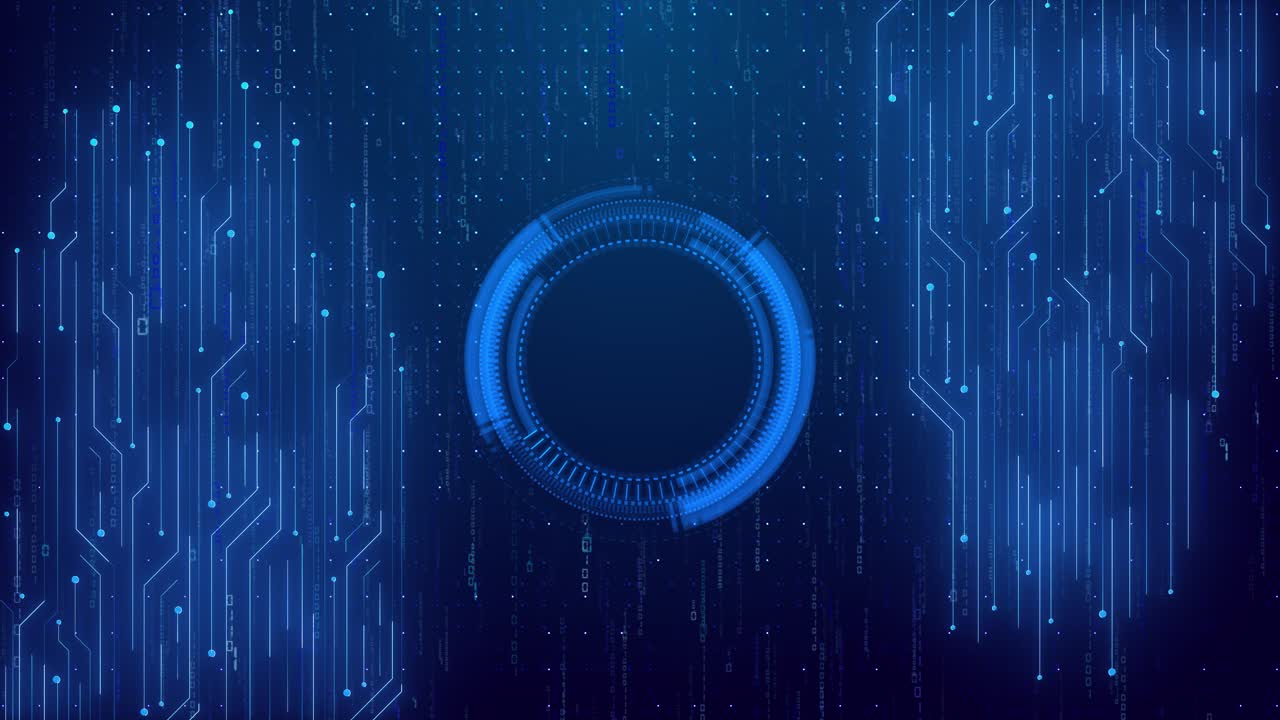 Abstract Technology Background with Circuit Board and Binary Code