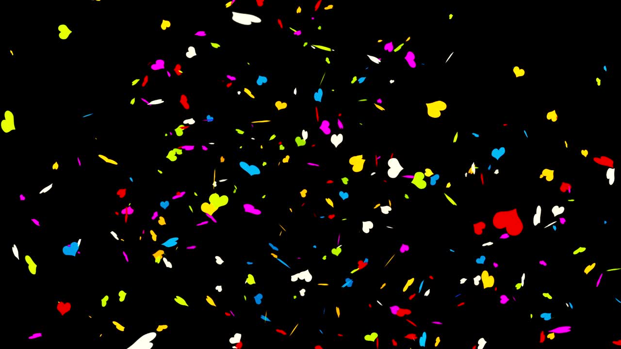 Confetti colorati su sfondo nero