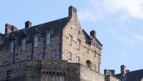 close up to edinburgh castle on blue sky background