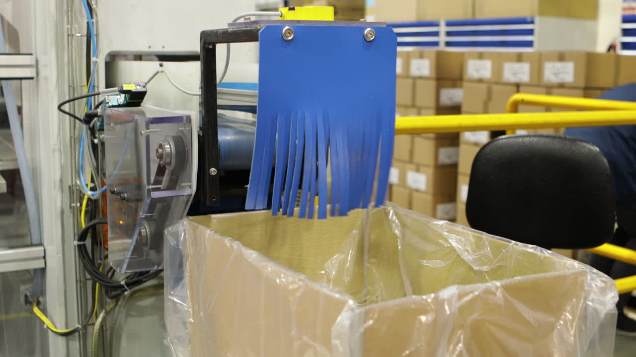 공장에서 일하는 모자 생산 기계, 정적 뷰