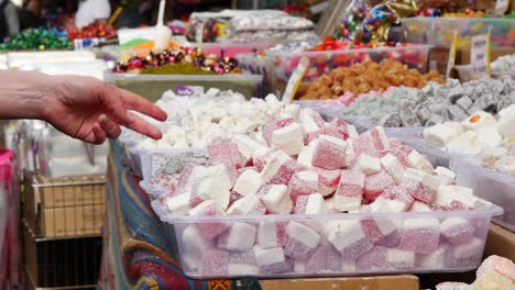 delicias turcas para la venta en un mercado