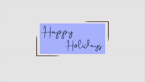 modern blue holiday greeting card handwritten happy holidays for friends and family