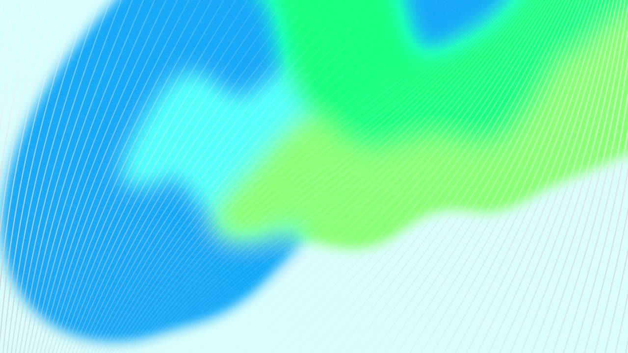 Animation of white lines with blue and green stains on white background