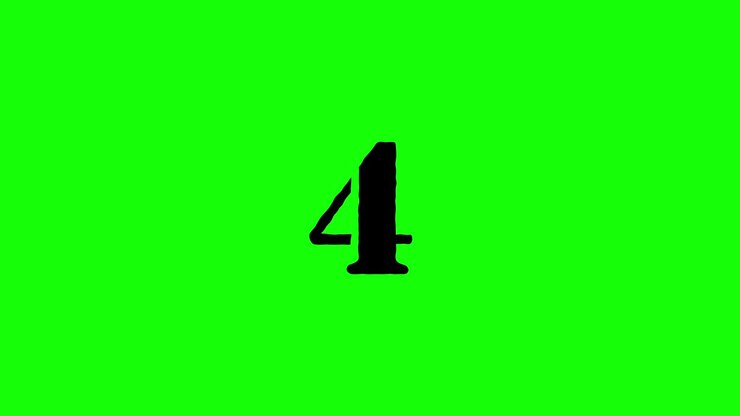 A simple 10 second countdown video clip. Triangles flying around.Green background for chroma key.