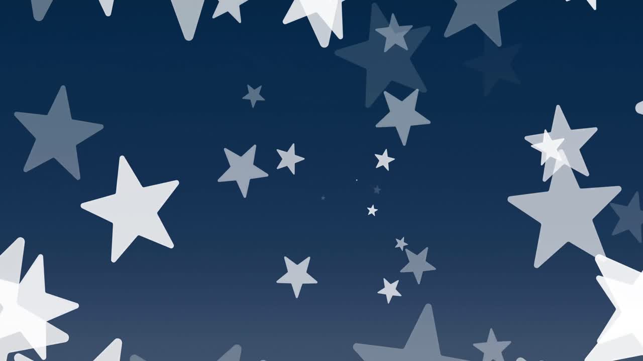 animación de estrellas blancas de navidad cayendo sobre un fondo azul