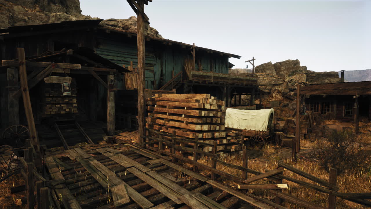 molino de madera occidental abandonado