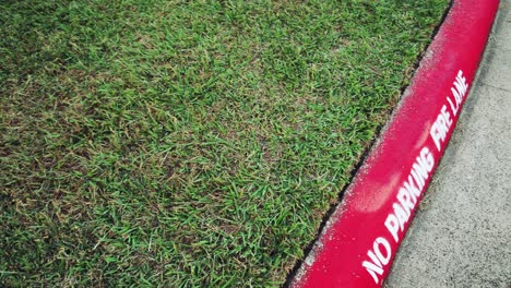 No-Hay-Carril-De-Estacionamiento-En-Rojo-Pintado-En-La-Acera-En-Texas