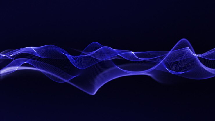 Linee fluide blu serene – Grafiche minimali con movimento ondulatorio fluido.