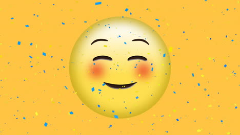 emoji y confeti sonrojados