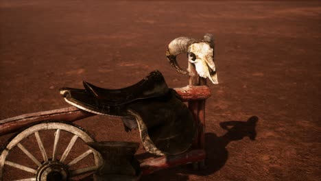 horse saddle on the fence in monument valley