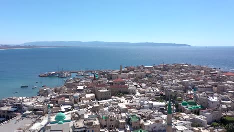 port city in the galilee from a drone