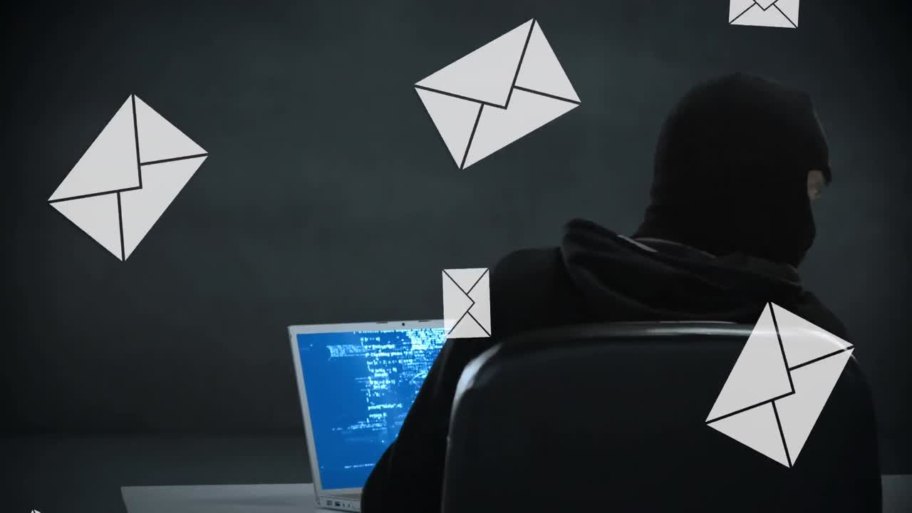 Hacker hacking emails