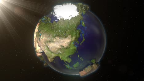 tierra espacio extrudido girando girando globo mundo mármol azul mapa de satélite 4k