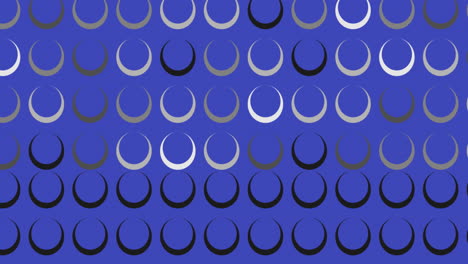 digital animation of multiple grey circular shapes against blue background