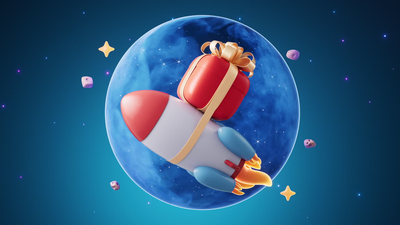 ロケットと宇宙 3dレンダリング