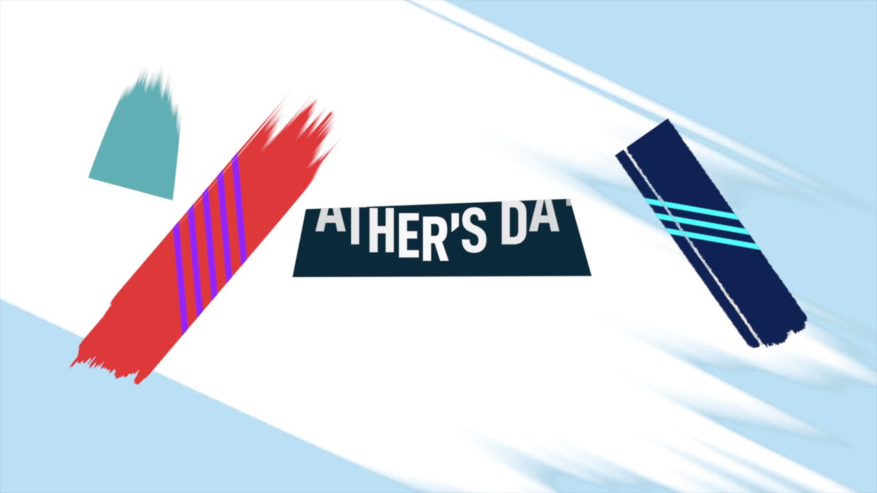 애니메이션 텍스트 아버지의 날 및 모션 추상적 인 기하학적 모양 멤피스 배경 5