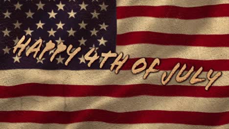 composition of happy 4th of july text over waving american flag