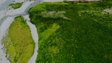 Aerial-Drone-Shot-of-Loch-Achtriochtan-in-Glen-Coe