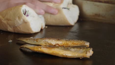 grilled fish with sandwiches