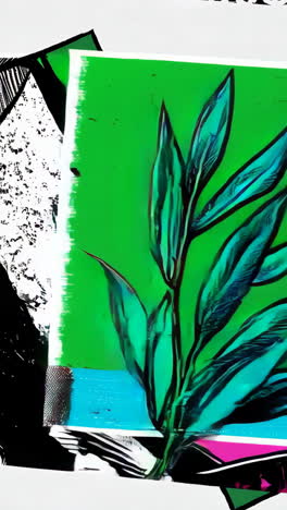 vibrant abstract botanical graphic art series