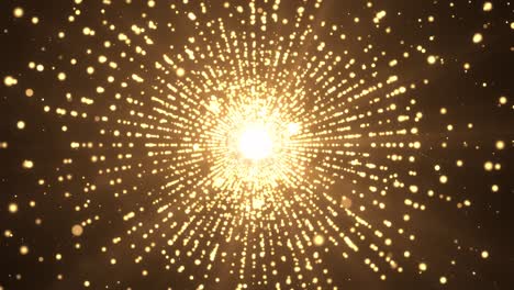 4k explosion gold lights sparkles glowing light explodes shinning light flare in center loop motion background.