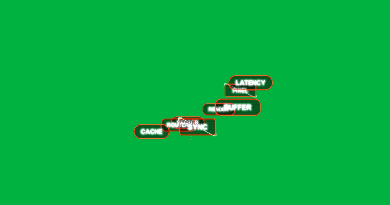 On load neon cluster appearing on transparent bg pulsing jittering connecting to show node links