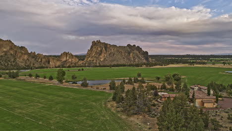 terrebonne oregon aerial v50 panoramic view, drone flyover luxurious mansion on ranch at the canyons surrounded by beautiful scenery of smith rock state park - shot with mavic 3 cine - august 2022