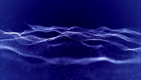 las partículas de onda de fondo azul abstracto de 4k se forman. video de stock