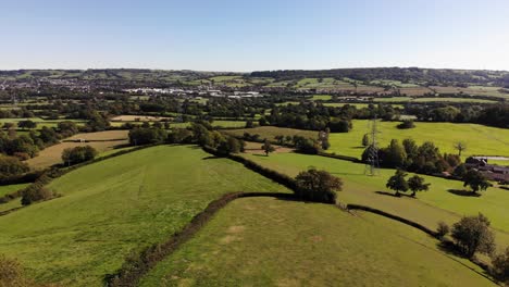 Antena-Sobre-El-Idílico-Campo-De-East-Devon-Cerca-De-Honiton