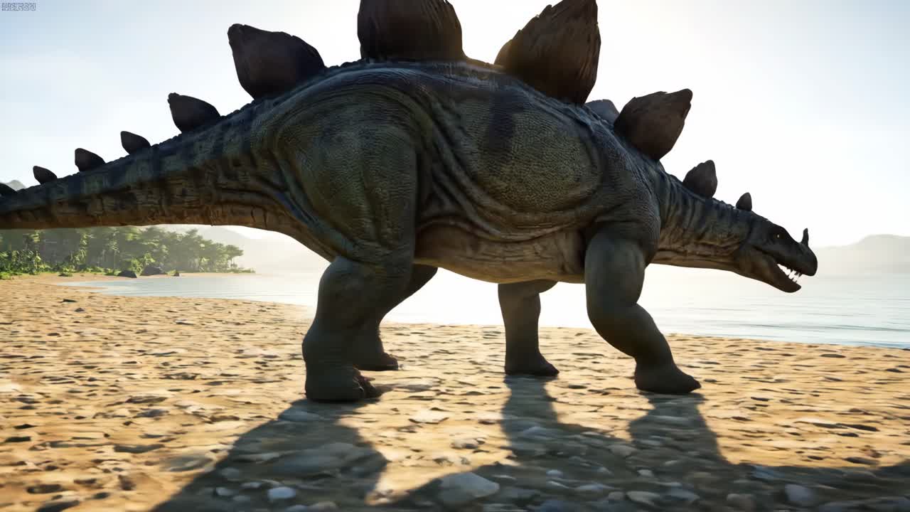 Stegosaurus on the Beach