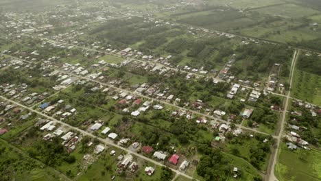 remote suburban area in java rural landscape, aerial view