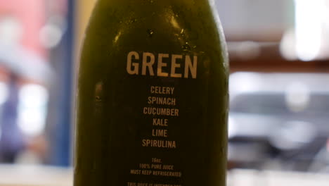 green juice from detox cleanse recipe, close up shot