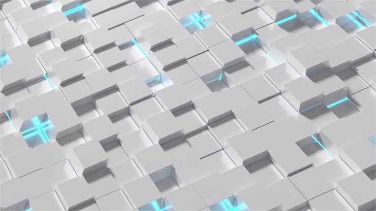 Squares flyover white with blue light