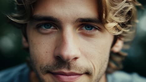 retrato de un hombre guapo con ojos azules