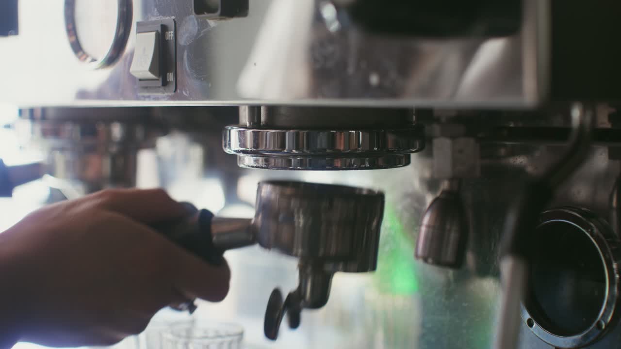 Barista preparing coffee
