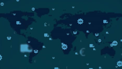 Animation-of-digital-online-shopping-icons-over-world-map