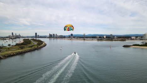 Unique-view-of-water-activities-and-waterways-at-a-popular-tourist-town-on-the-Gold-Coast-Australia