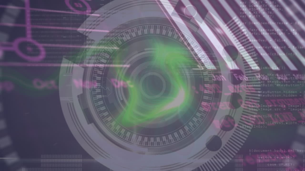 animación del procesamiento de datos sobre el escaneo de alcance sobre fondo negro