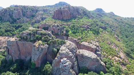 Aerial-view-of-landscape-of-Cannes-mountain-and-canyon-at-sunny-summer-morning