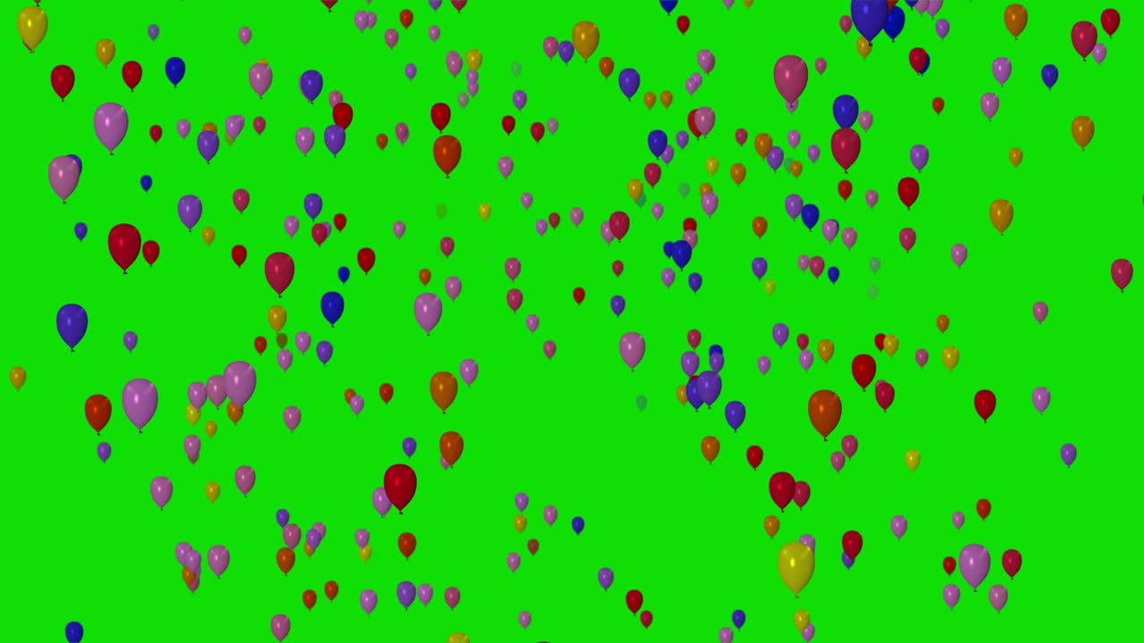 Vivaci Palloncini 3D: Animazione Colorata su Sfondo in Chroma Key