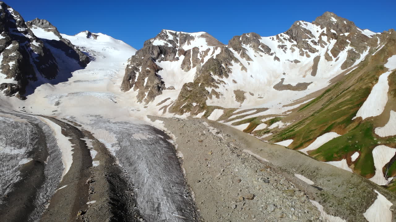 Scenic Mountain Landscape with Glacier and Snow