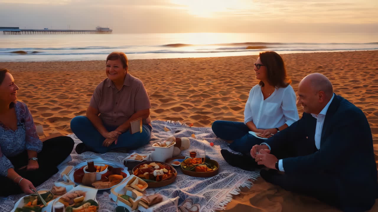 Beach Picnic at Sunrise