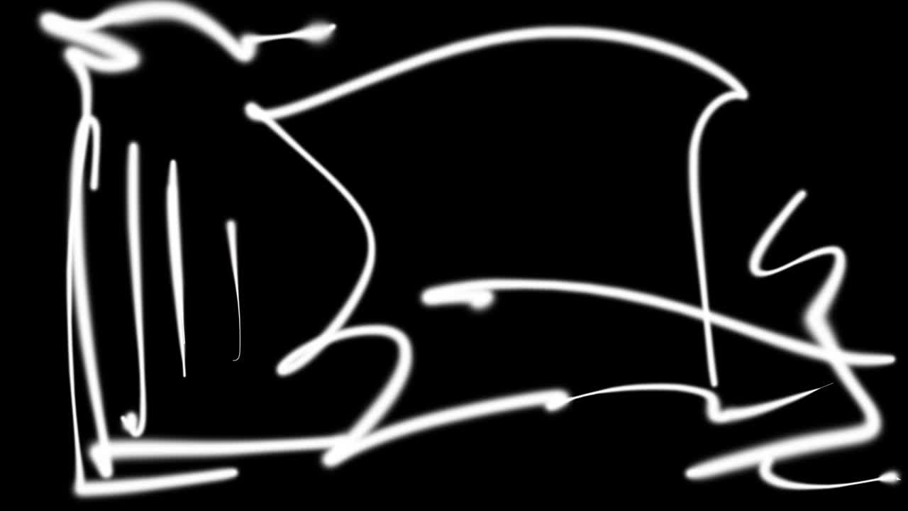 Animation of street doodle with white spray