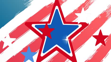 Animación-De-Estrellas-En-Rojo,-Blanco-Y-Azul-De-La-Bandera-De-Estados-Unidos-De-América