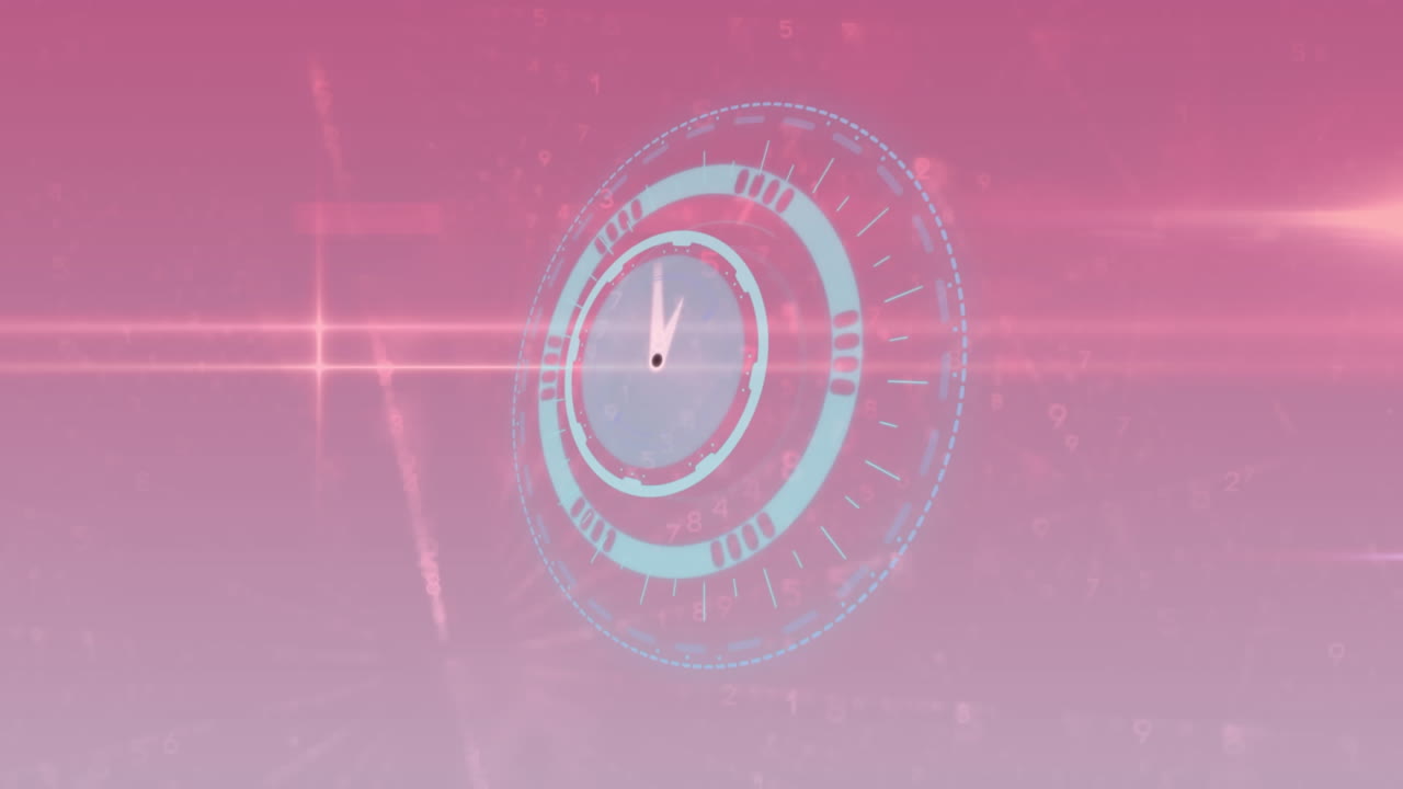 時計を動かすデータ処理のアニメーション